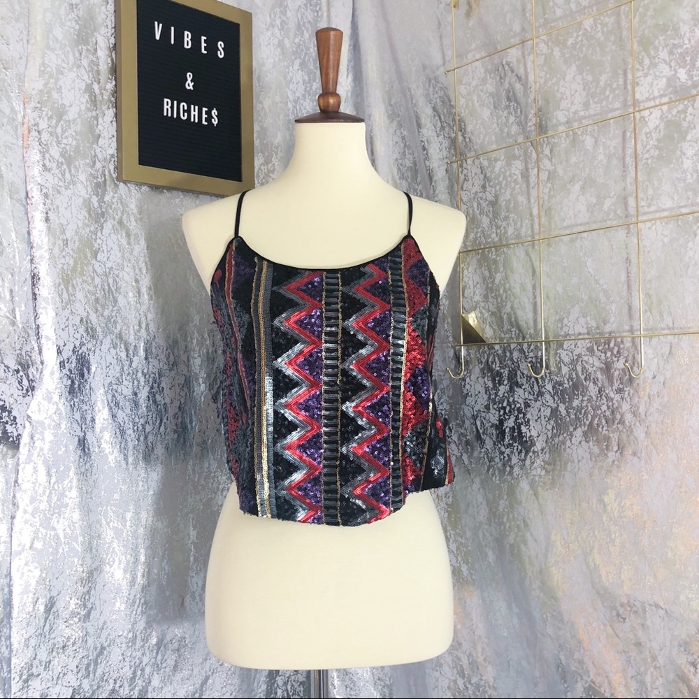 Sequins racerback crop top